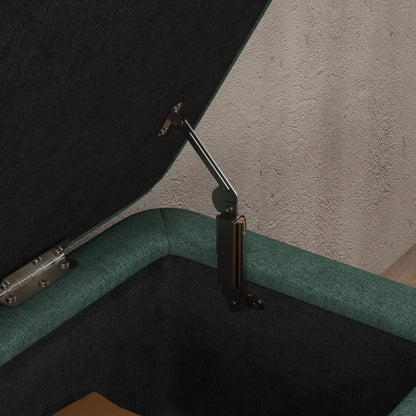 40" Ottoman with Storage, Linen Upholstered Storage Ottoman Bench with Steel Legs for Living Room, Bedroom Dark Green Storage Ottomans & Benches at Gallery Canada