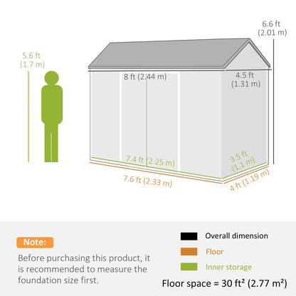 8 x 4 ft Dark Grey Resin Garden Shed, Wood-Effect Outdoor Storage, Dark Grey Sheds at Gallery Canada