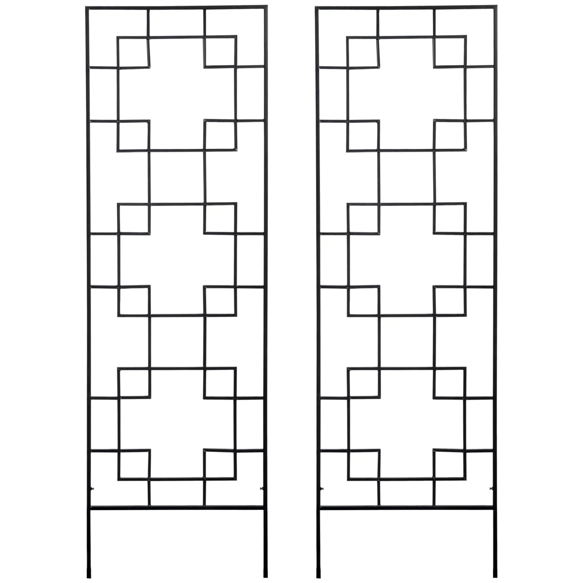 2 Pack Garden Trellis, Metal Grid Panels for Climbing Plants, 72
