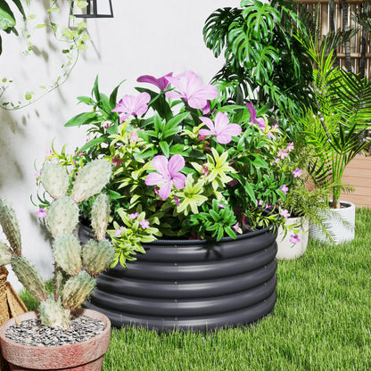 Galvanized Raised Flower Bed, 3x3x1.5 ft, Dark Grey Raised Garden Beds at Gallery Canada