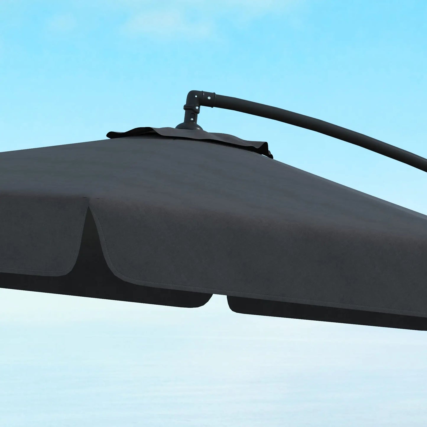 11 FT Cantilever Patio Umbrella, Cross Base, 8 Ribs, Black Offset Cantilever Umbrellas at Gallery Canada