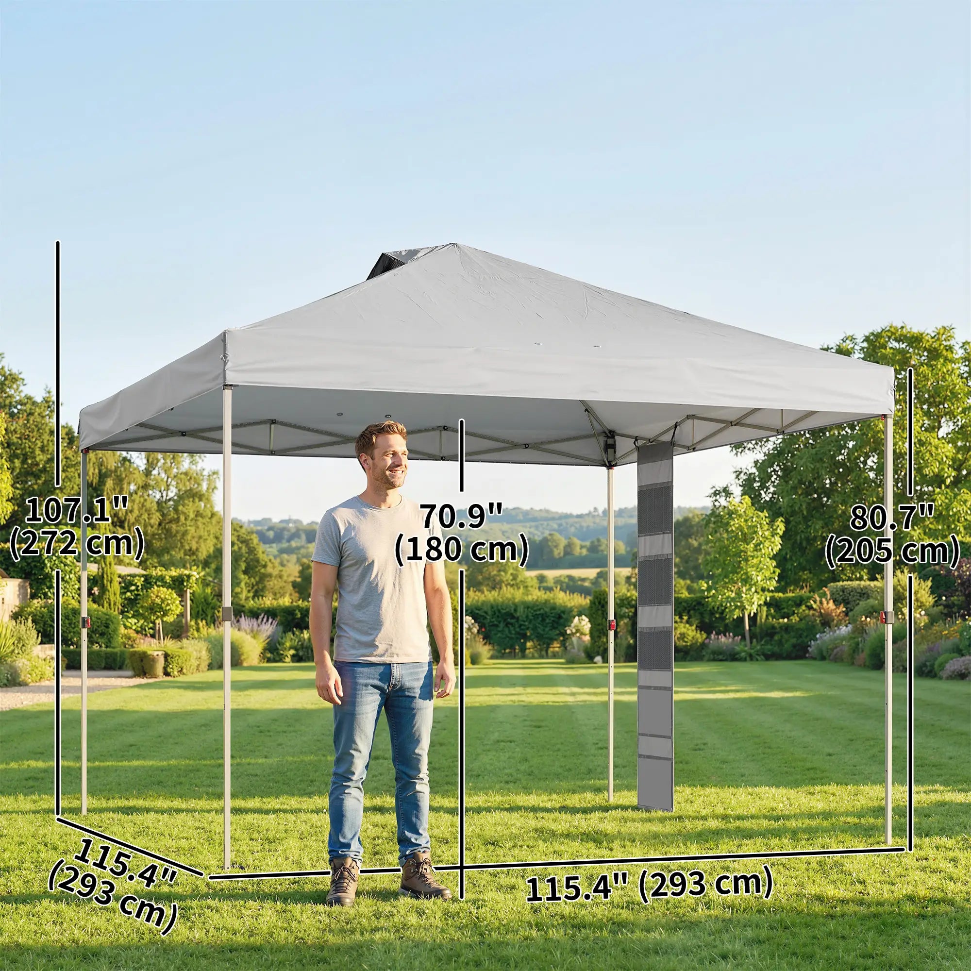 9.6 x 9.6 ft Pop Up Canopy Tent, UPF 50+, With Pockets, Sandbags, Wheeled Bag Pop Up Canopies at Gallery Canada