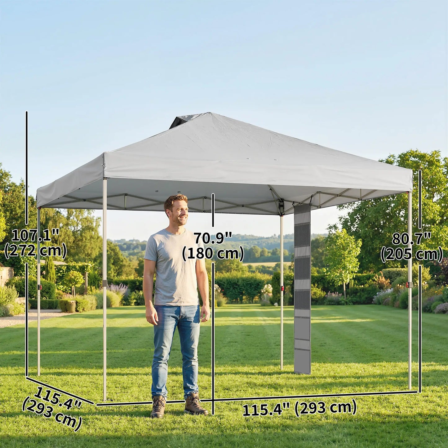 9.6 x 9.6 ft Pop Up Canopy Tent, UPF 50+, With Pockets, Sandbags, Wheeled Bag Pop Up Canopies at Gallery Canada