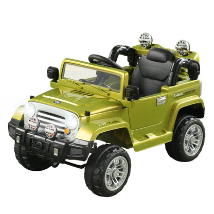 12V Kids Electric Ride On Car, Remote Control, 2 Speeds, Green Electric Toy Cars Green at Gallery Canada