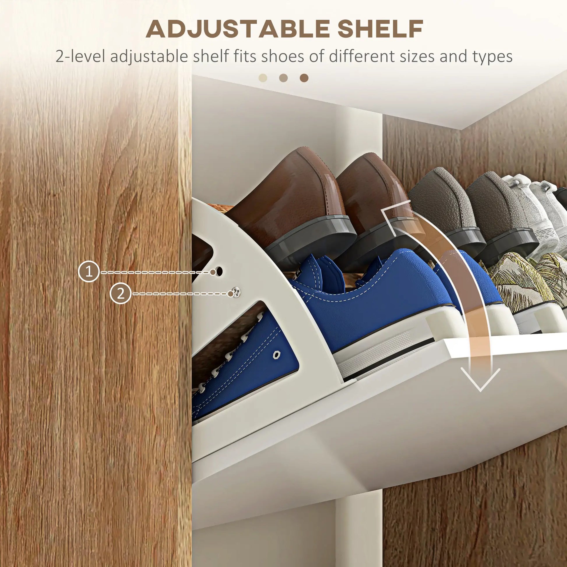 Slim Shoe Storage Cabinet, 3 Flip Drawers, Adjustable Shelves, 18-24 Pairs, White Shoe Storage Cabinets & Racks at Gallery Canada