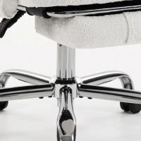 Big Tall Office Chair Flip Armrests Cross Legged 400 lbs, Cream