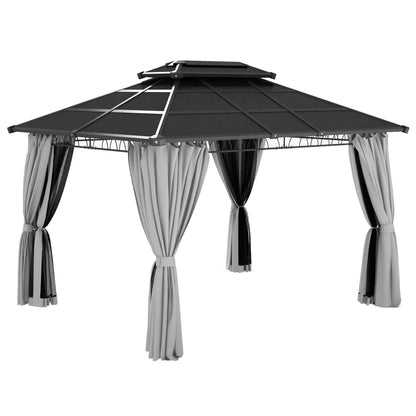 10' x 12' Outdoor Hardtop Gazebo, Steel Frame, Grey Gazebos at Gallery Canada