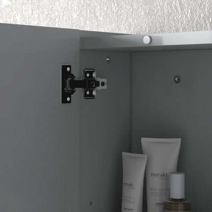 28" x 24" Wall Mounted Mirror Cabinet, 3 Doors, Adjustable Shelves, Grey Mirror Medicine Cabinets at Gallery Canada