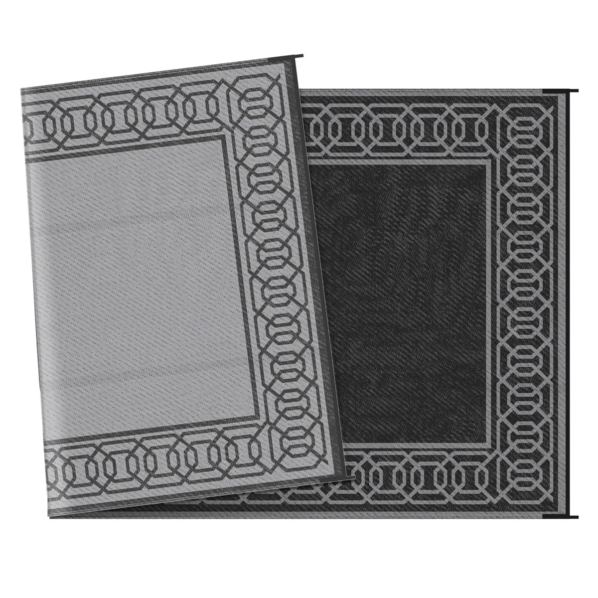Portable Outdoor Rug, 9' x 18', Waterproof, Reversible, Black and Grey Outdoor Reversible Rugs at Gallery Canada