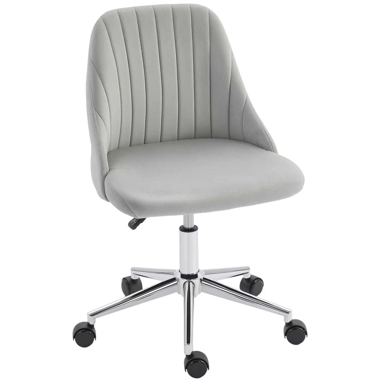 Velvet Adjustable Height Swivel Chair, For Makeup Office Bedroom, Grey Task Chairs Grey at Gallery Canada