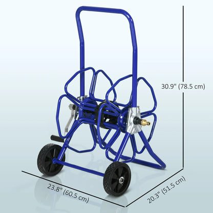 98 ft 5/8" Hose Reel Cart, Garden Water Hose Carts with Wheels, Blue Garden Accessories at Gallery Canada
