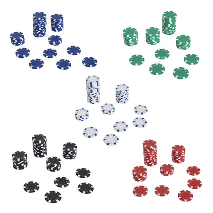 11.5 Gram Poker Chips Set, Aluminum Case, 500 Striped Dice, 2 Card Decks, Silver Game Tables at Gallery Canada