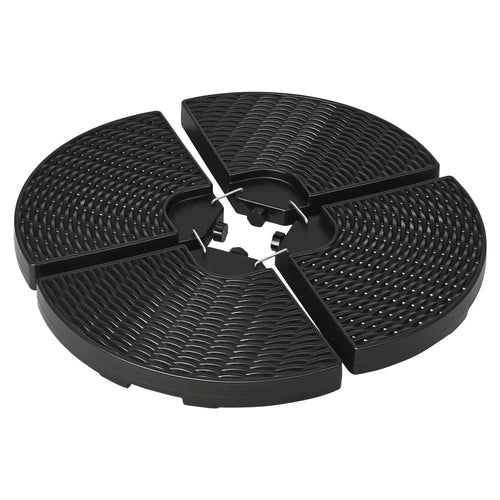 4PCs Cantilever Umbrella Base Weights, Wicker Effect HDPE, Black