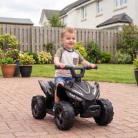 Quad pour enfants 6V, 4 roues, commande par bouton, 45 minutes, noir