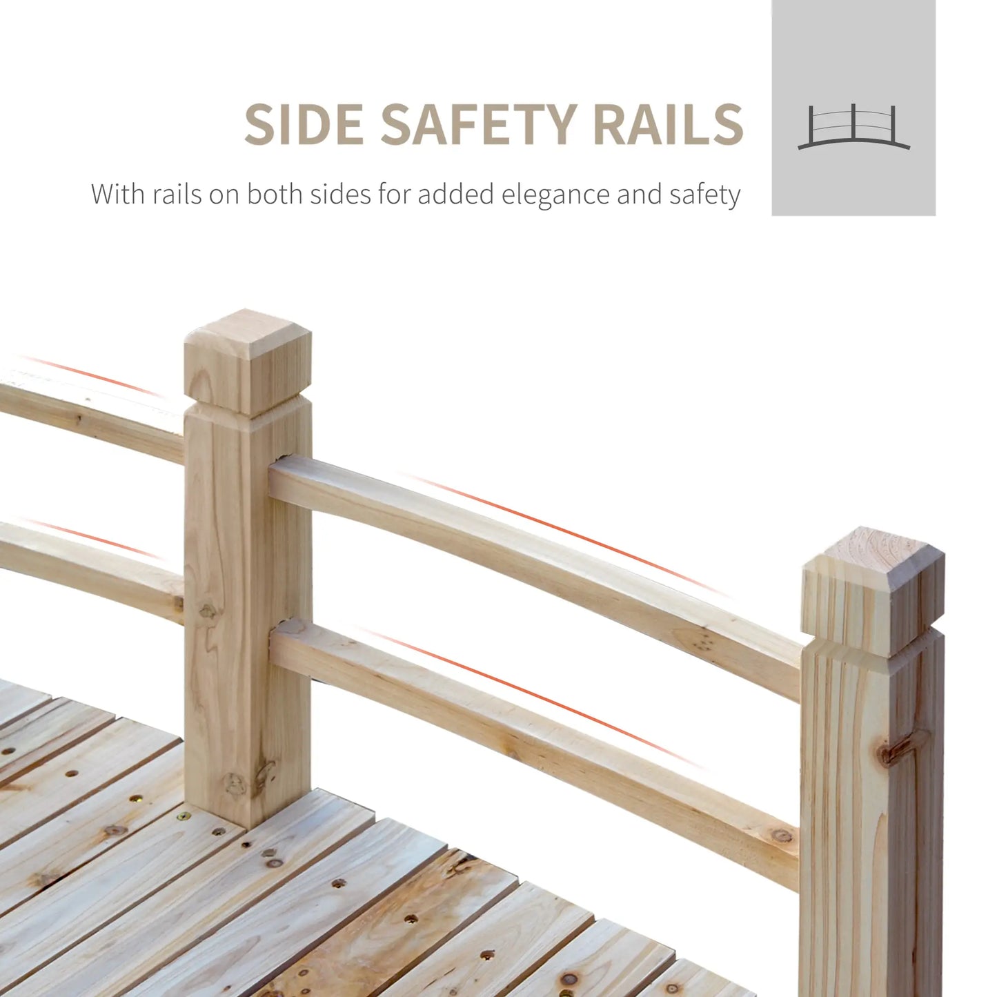 5FT Wood Garden Bridge, Outdoor Decorative Landscape, Natural Wood Garden Bridges at Gallery Canada