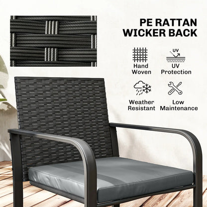 3 Piece Wicker Patio Set, Mesh Seat, Glass Table, Cushions, Grey Patio Furniture Sets at Gallery Canada