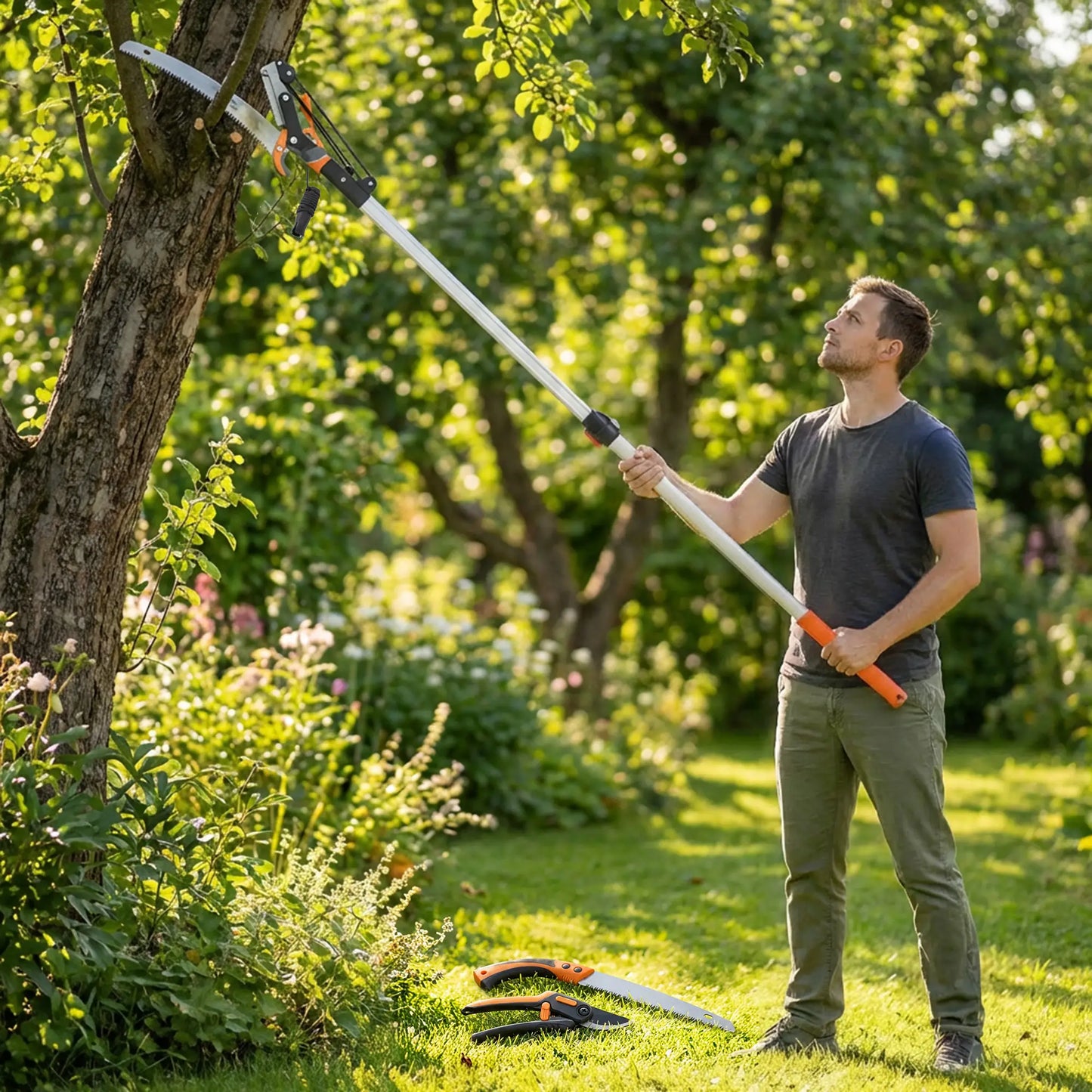 2-In-1 Manual Pole Saw, Hand Pruning Saw, 6.5ft Telescopic Pruner Garden Accessories at Gallery Canada