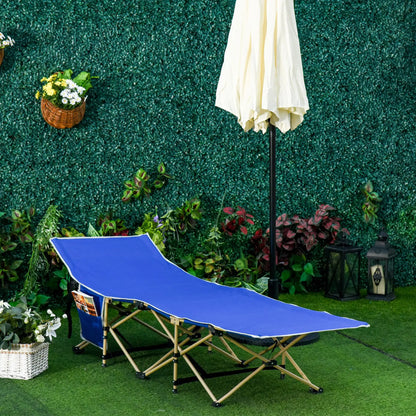 Folding Camping Cot for Adults, with Carry Bag, Side Pocket, Navy Blue Camping Cots at Gallery Canada