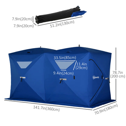 5-8 Person Pop-Up Ice Fishing Shelter, Portable Tent, Blue Ice Fishing Tents at Gallery Canada