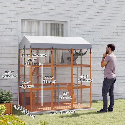 81"H Catio Outdoor Enclosure, Prevents Escaping, Easy Cleaning, Orange Outdoor Cat Enclosures at Gallery Canada