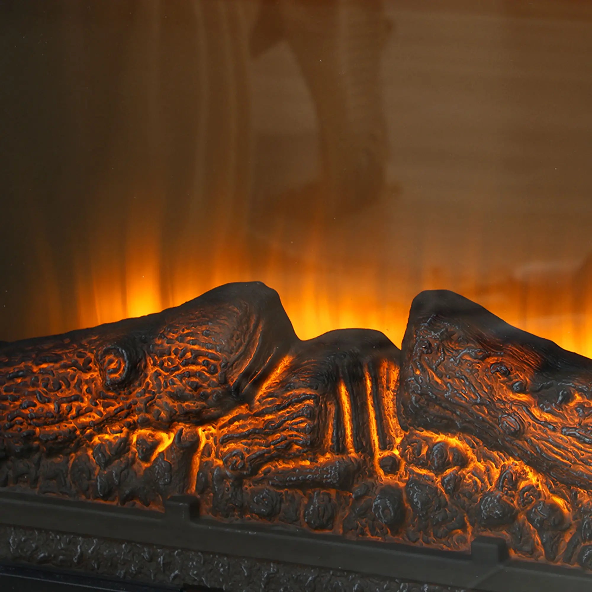 41 Inch Electric Fireplace with Mantel, 1400W Heater, Adjustable 3D Flame, White Electric Fireplaces at Gallery Canada