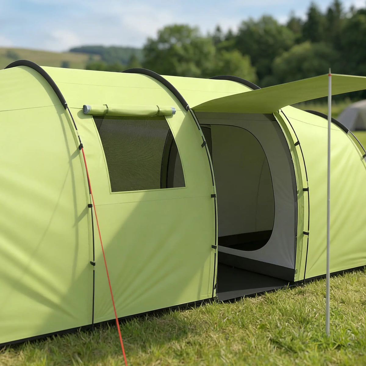 6 Person Camping Tent With Porch, 2 Bedroom Living Room, Light Green Camping Tents at Gallery Canada
