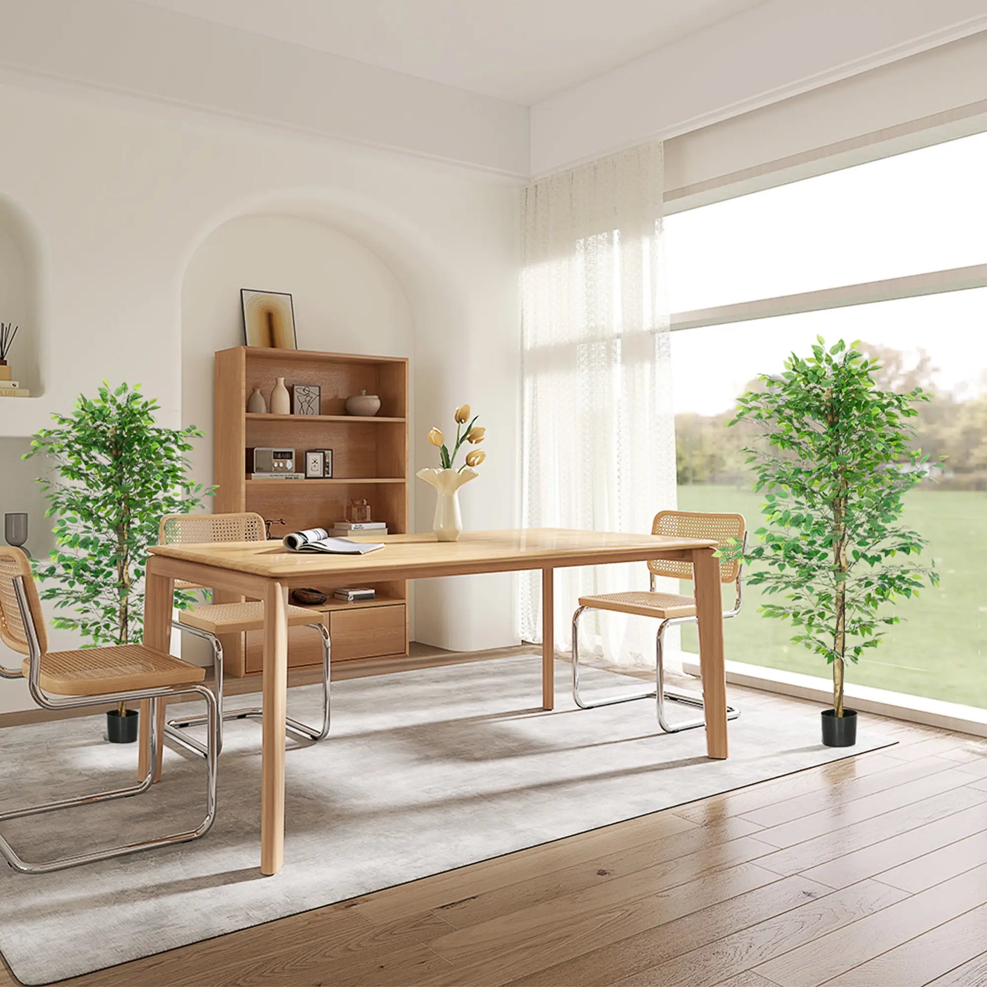 Set of 2 6ft Artificial Ficus Trees, Indoor Fake Plants with Pot Artificial Trees at Gallery Canada