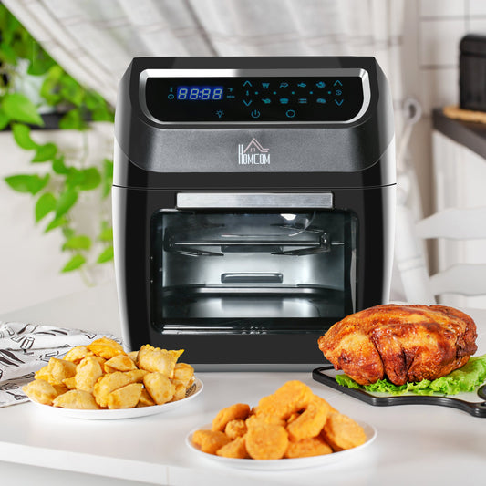 Air Fry Oven, 12Qt 8 In 1 Countertop Oven Combo with Air Fry, Roast, Broil, Bake and Dehydrate, 1700W with Accessories and LED Display, Black - Gallery Canada