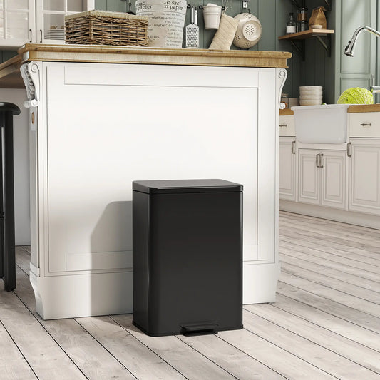 5.3 Gallon Garbage Bin with Soft Close Lid, Removable Inner Bucket, Matte Black