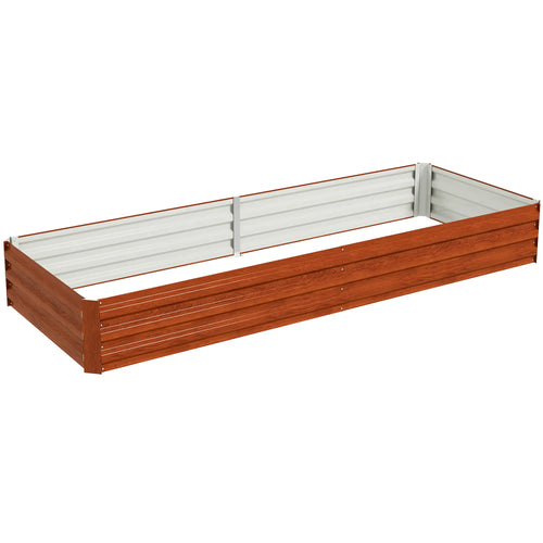 95x36x12 Galvanized Raised Garden Bed, Brown