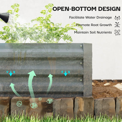8 x 3 x 1ft Galvanized Raised Garden Bed, Metal Elevated Planter Box, Light Grey Galvanized Planter Boxes at Gallery Canada