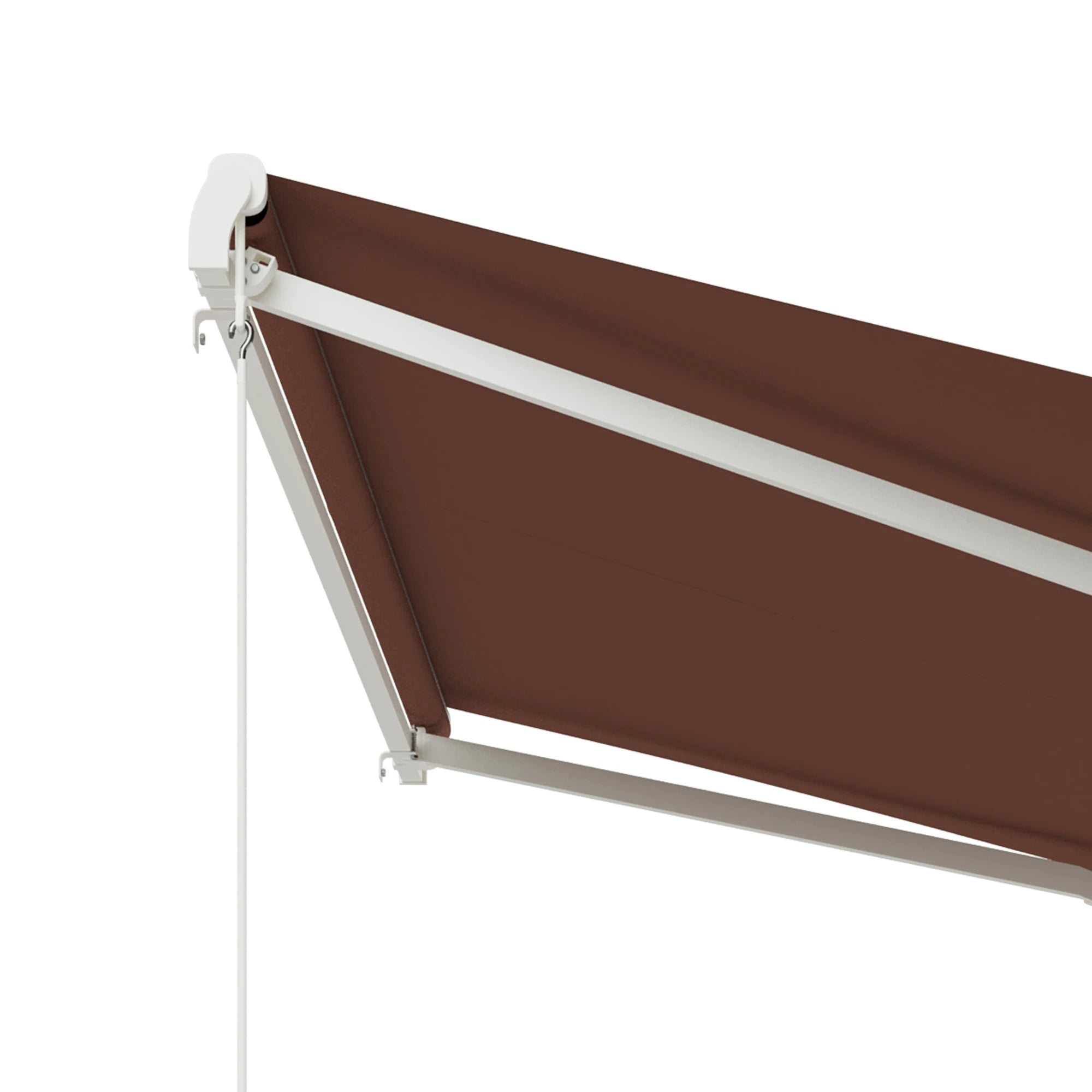 10' x 8' Electric Retractable Awning, Sun Shade Shelter with Remote, Manual Crank, Aluminum Frame Deck Awnings at Gallery Canada