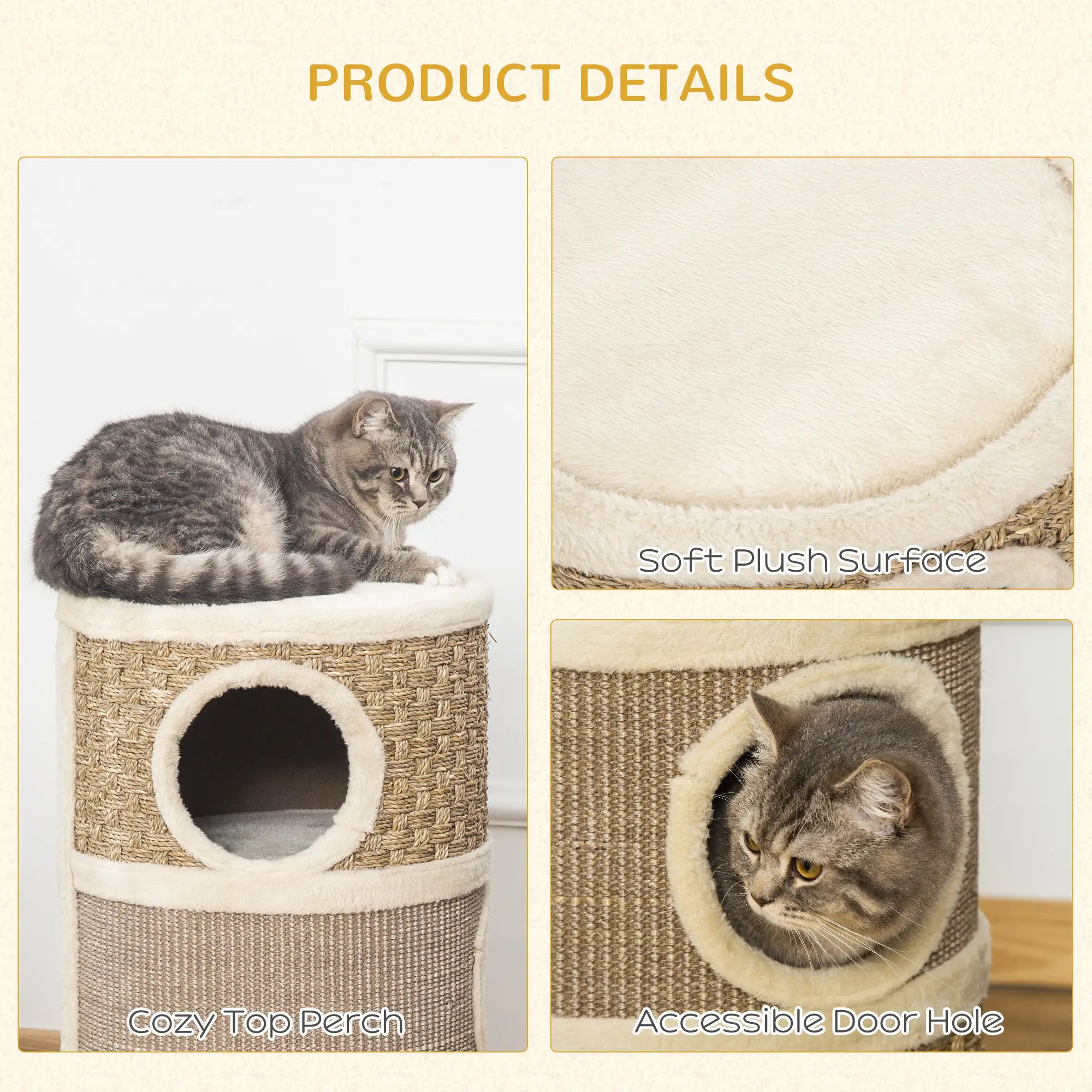 3 Story Cat Condo with Sisal Scratching Surface, 15