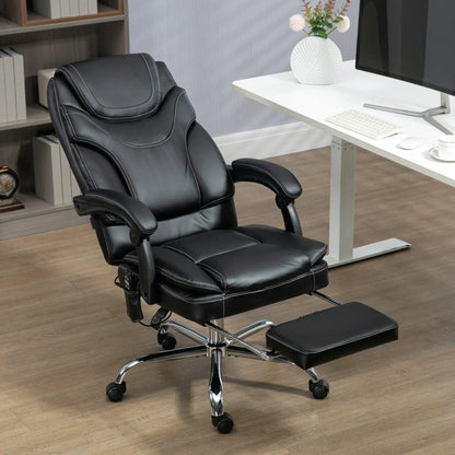 6 Point Vibration Massage Office Chair, PU Leather, Heated, Black Massage Chairs at Gallery Canada