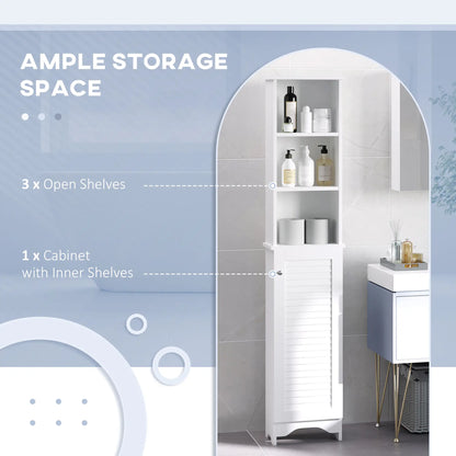 Tall Bathroom Storage Cabinet, 3-Tier Adjustable Shelf, White Bathroom Cabinets at Gallery Canada