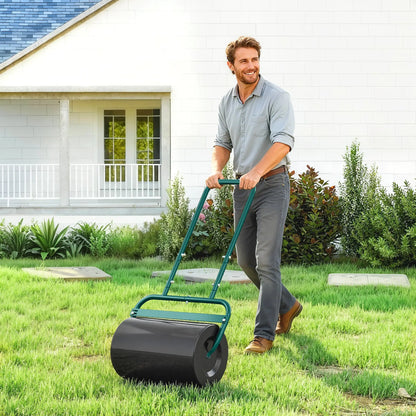 Heavy Duty Lawn Roller, 20" Push Tow Sod Roller, Grass Flattener, 11gal Water 136lbs Sand, Green Lawn Rollers at Gallery Canada