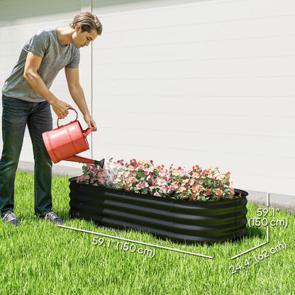 4.9 x 2 x 1ft Galvanized Raised Garden Bed Kit, Metal Planter Box, Black Galvanized Planter Boxes at Gallery Canada