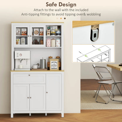 5-Door Kitchen Pantry Cabinet, Freestanding Storage Cabinet Cupboard with Adjustable Shelves, 71" Kitchen Pantry Cabinets at Gallery Canada