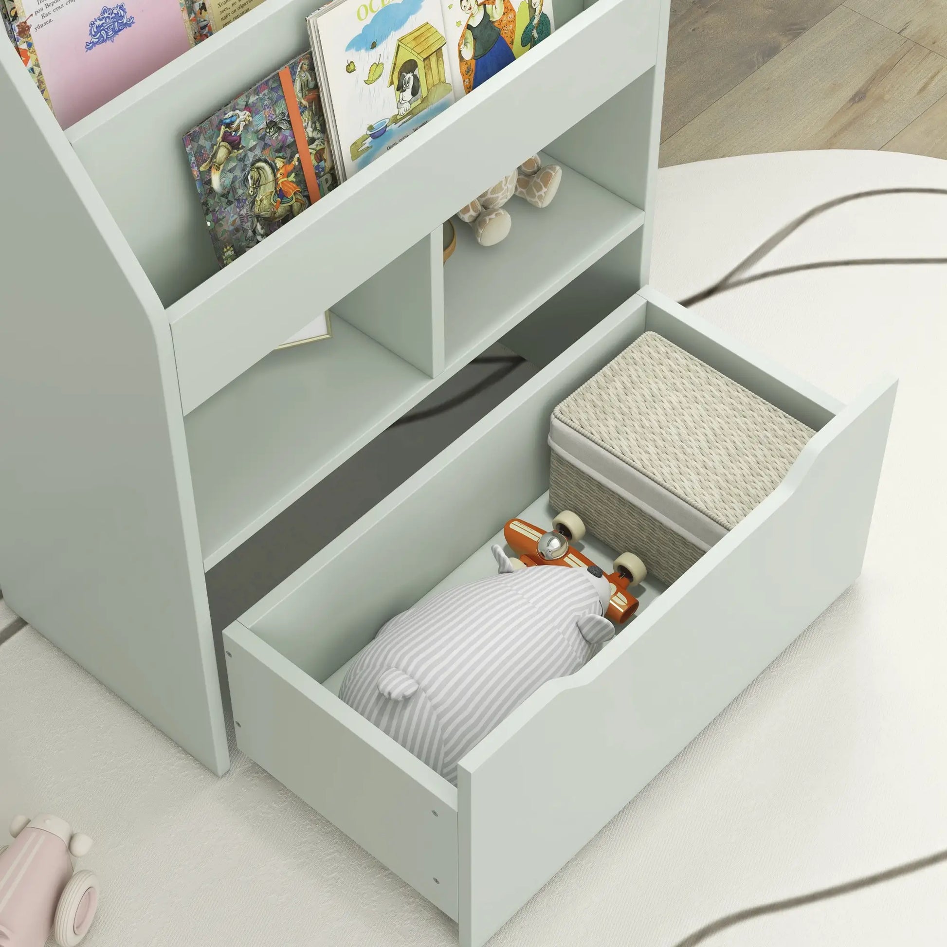 Kids Bookcase with Storage Drawer, for Classroom, Bedroom, Green Baby & Kids Storage at Gallery Canada