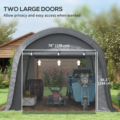 10' x 10' Outdoor Storage Tent, Heavy Duty Waterproof Shed for Bike, Motorcycle, Garden Tools Sheds at Gallery Canada