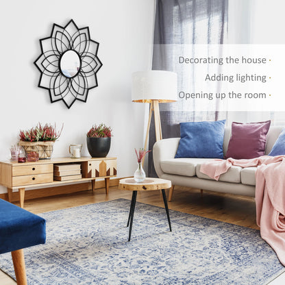 31" x 31" Flower Wall Mirror, Decorative, Living Room, Bedroom, Black Wall Mirrors at Gallery Canada