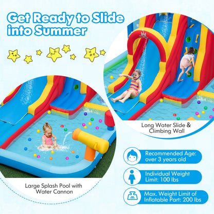Ultimate Backyard Summer Oasis Set: 6-Pc Patio Rattan Furniture Inflatable Water Slide Park with 680W Blower Outdoor & Patio Furniture at Gallery Canada