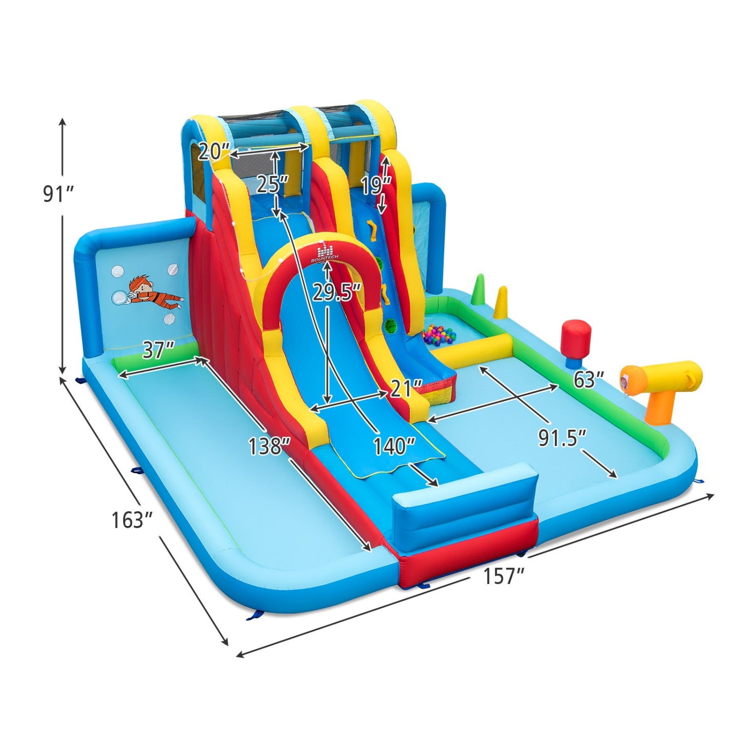 Ultimate Backyard Summer Oasis Set: 6-Pc Patio Rattan Furniture Inflatable Water Slide Park with 680W Blower Outdoor & Patio Furniture at Gallery Canada