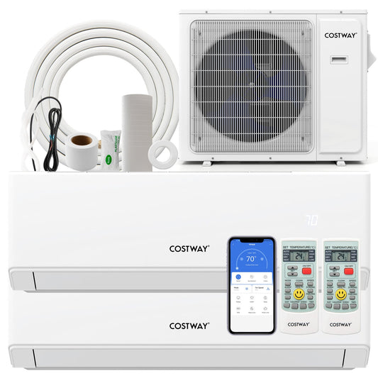 24000 BTU 2 Zone 23 SEER2 Mini Split AC, Heat Pump, WiFi, White Mini Split Air Conditioners White at Gallery Canada