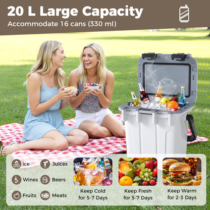 Ultra-Light Injection Molded Cooler 21 QT Hard Ice Chest, White Coolers at Gallery Canada