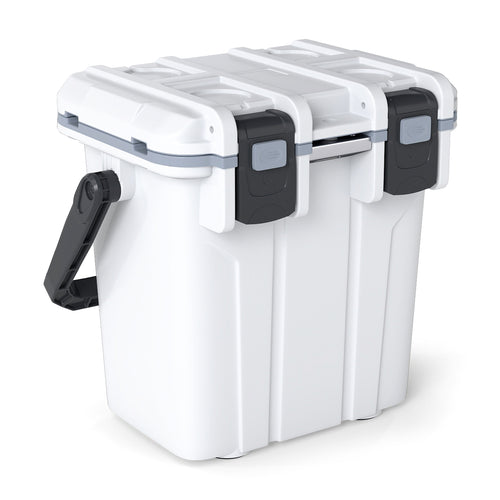 Ultra-Light Injection Molded Cooler 21 QT Hard Ice Chest, White