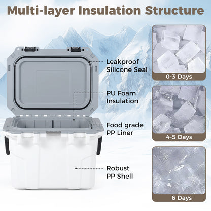 Injection Molded Cooler, 53 QT, White Coolers at Gallery Canada