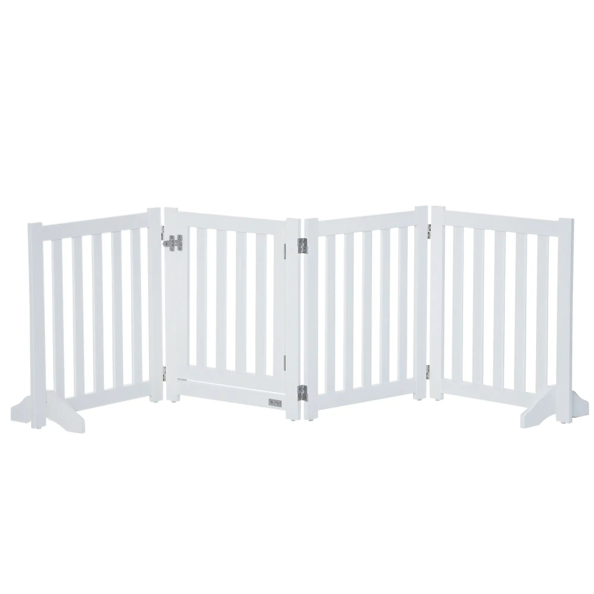 23.5"H Foldable Dog Gate with Door, 4 Panels, White Houses, Kennels & Pens White at Gallery Canada
