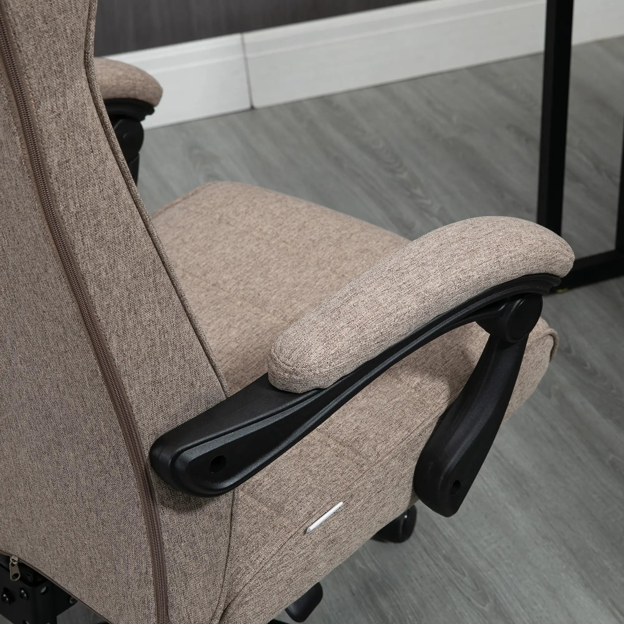 High Back Office Chair, Swivel Recliner, Adjustable Height, Footrest, Padded Armrest, Brown Task Chairs at Gallery Canada
