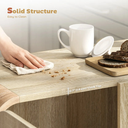 31.5" Meuble bas de cuisine, Bois naturel, Porte à fermeture douce, Étagère réglable